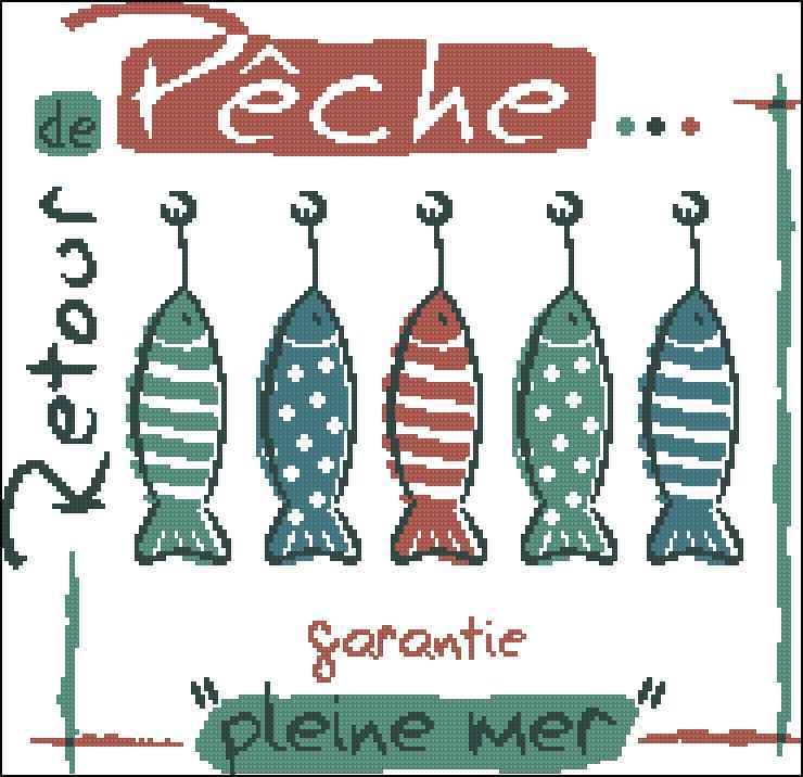 Схема вышивки крестом "De Peche"