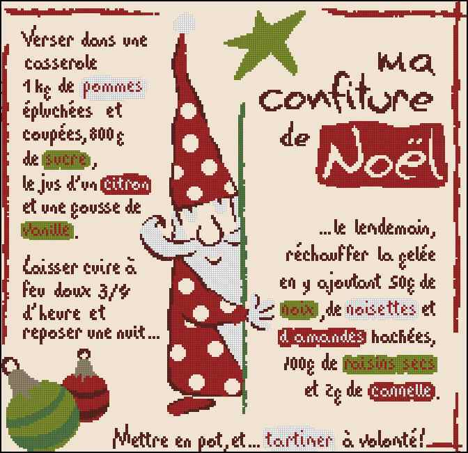 Схема вышивки крестом "La Confiture De Noel"