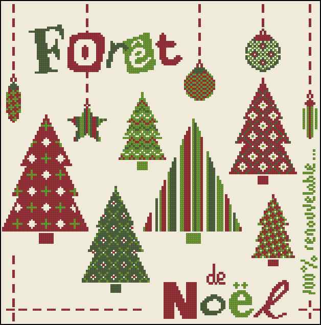 Схема вышивки крестом "Foret De Noel"