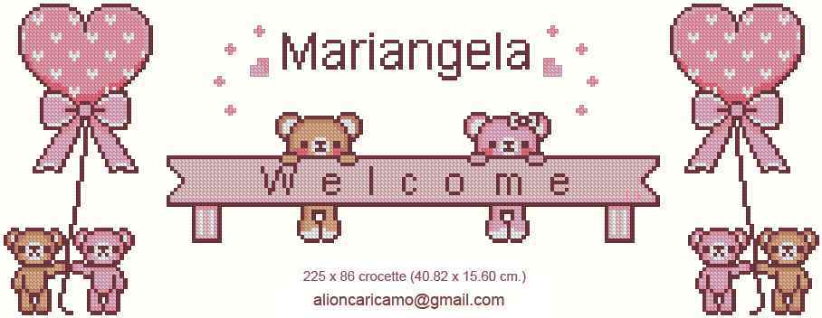 Схема вышивки крестом "Mariangela Welcome"