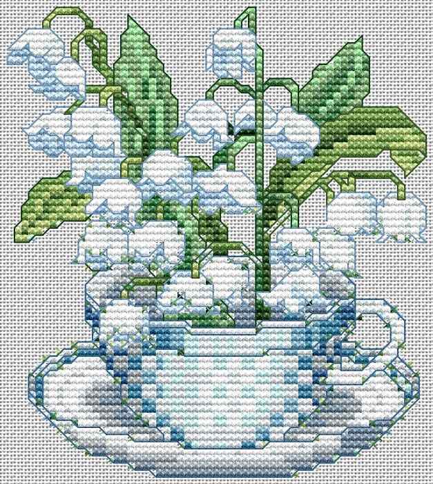 Схема вышивки крестом "May-Lily Of The Valley"