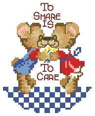 Схема вышивки крестом "To Share Is To Care Bears"