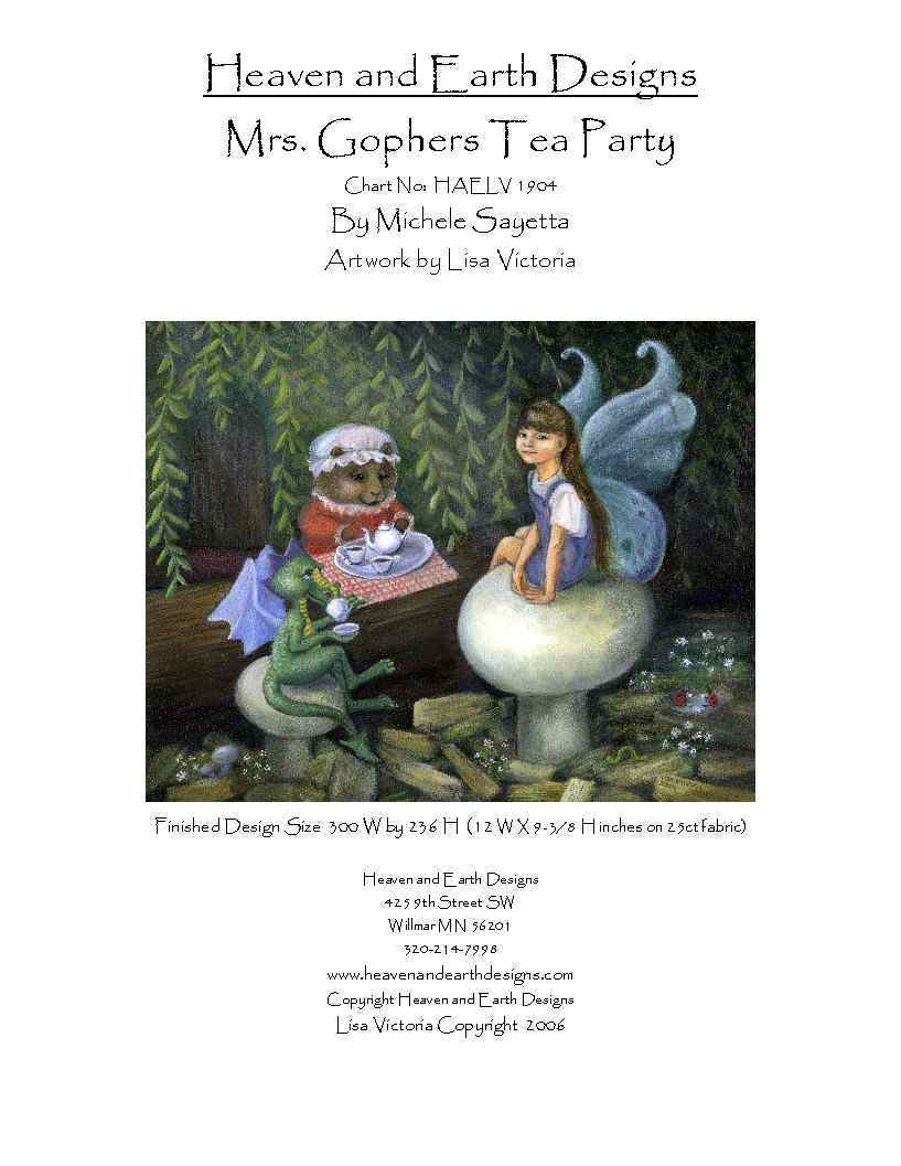 Схема вышивки "mrs gopher's tea party"