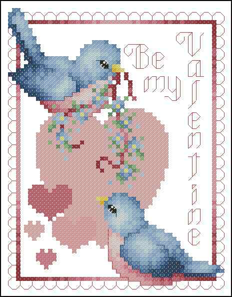 Схема вышивки крестом "Be My Valentine"