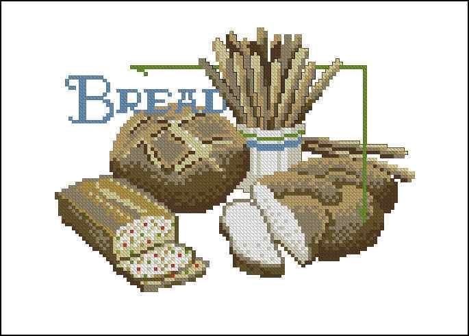 Схема вышивки крестом "Bread"