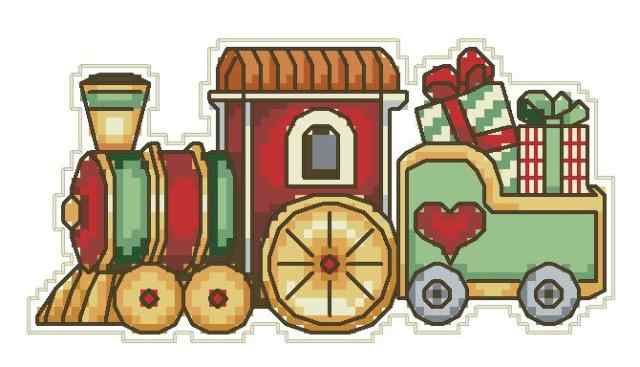 Схема вышивки крестом "Train Ornament"