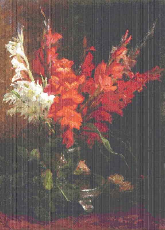 Схема вышивки крестом "Still Life With Gladioli"