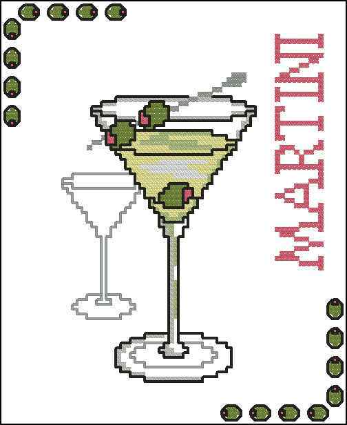 Схема вышивки крестом "Martini"