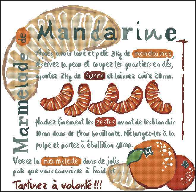 Схема вышивки крестом "La Marmelade De Mandarine"