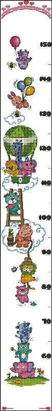 Схема вышивки крестом "Jolly Animals Height"