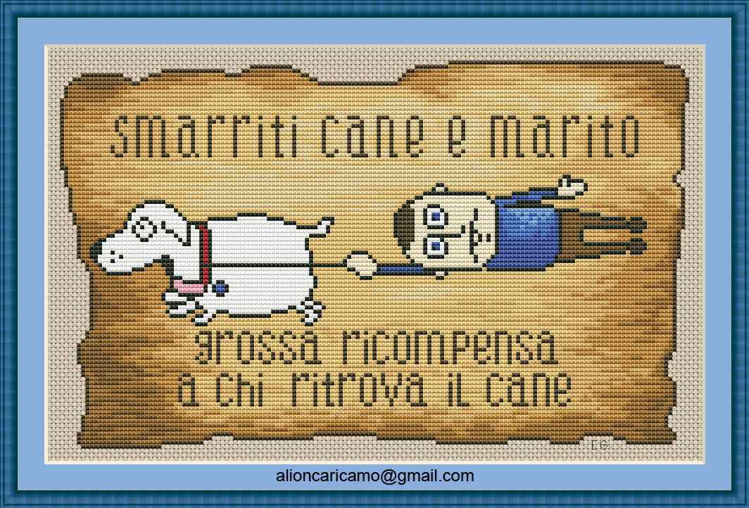 Схема вышивки крестом "Smarrito Cane E Marito"