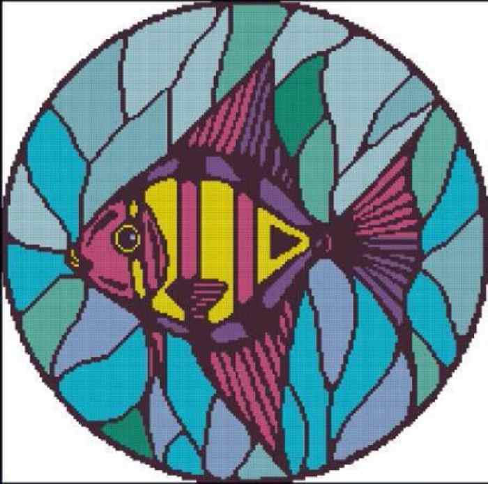 Схема вышивки крестом "Stained Glass Angelfish"