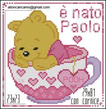 Схема вышивки крестом "È Nato Paolo"
