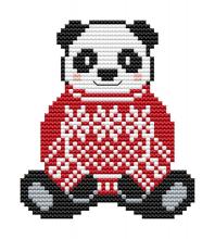 Схема вышивки крестом "Christmas Panda Ornament"