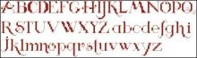 Схема вышивки крестом "Red Abc"