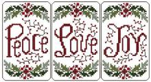 Схема вышивки крестом "Peace-Love-Joy"
