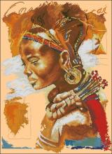 Схема вышивки крестом "African woman"