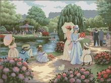 Схема вышивки крестом "A stroll in the park"