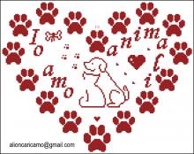 Схема вышивки крестом "Io Amo Animali"