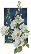 Схема вышивки крестом "White hollyhocks"