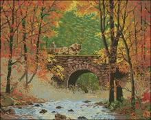 Схема вышивки крестом "Autumn Bridge"