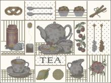 Схема вышивки крестом "Tea Collage"