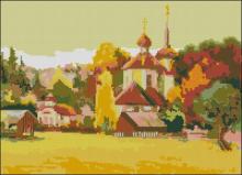 Схема вышивки крестом "Autumn Village"