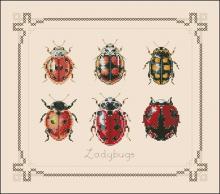Схема вышивки крестом "Mini ladybugs 1"