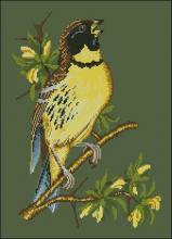 Схема вышивки крестом "Желтая птичка на ветке"