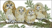 Схема вышивки крестом "The Owl Family"