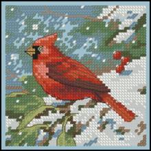 Схема вышивки крестом "Cardinal in Snow"