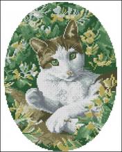 Схема вышивки крестом "Brown and White Cat"