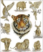 Схема вышивки крестом "Tiger Sampler"
