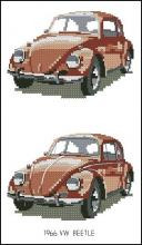 Схема вышивки крестом "1966 VW Beetle"
