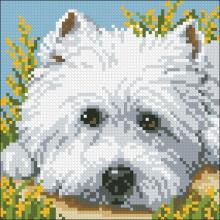 Схема вышивки крестом "Westie Face Cushion Front"