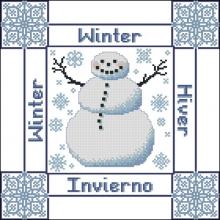 Схема вышивки крестом "Подушка Winter"