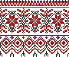 Схема вышивки крестом "Кайма для полотенца (с кружевами)"