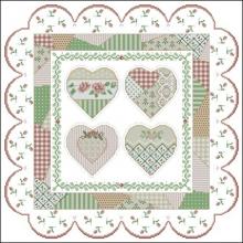 Схема вышивки крестом "Patchwork heart quilt sampler"
