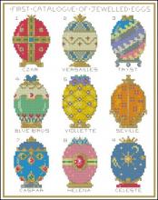 Схема вышивки крестом "Jewelled eggs sampler"