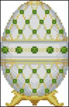 Схема вышивки крестом "White Faberge Egg with Emeralds"