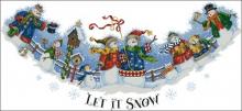 Схема вышивки крестом "Snow carolers tree skirt"