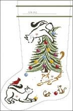 Схема вышивки крестом "Britty Kitty Christmas Stocking"
