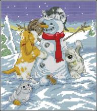 Схема вышивки крестом "Perfect Pets Christmas Friends"