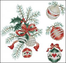 Схема вышивки крестом "Ornaments and Greens"
