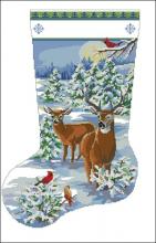 Схема вышивки крестом "Snowy forest evening"