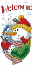 Схема вышивки крестом "Snowman Welcome friends"