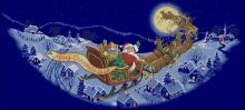 Схема вышивки крестом "Here Comes Santa Tree"