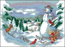 Схема вышивки крестом "Friends of the snowman"