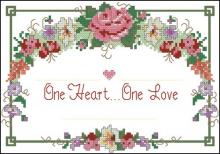 Схема вышивки крестом "One heart one love"