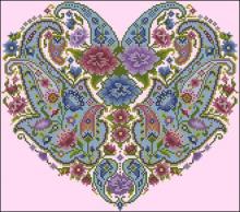 Схема вышивки крестом "Indian Pashmina Heart"